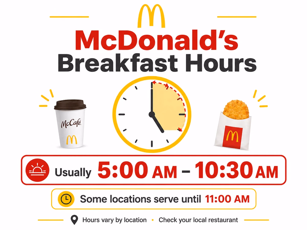 McDonald's breakfast service hours chart