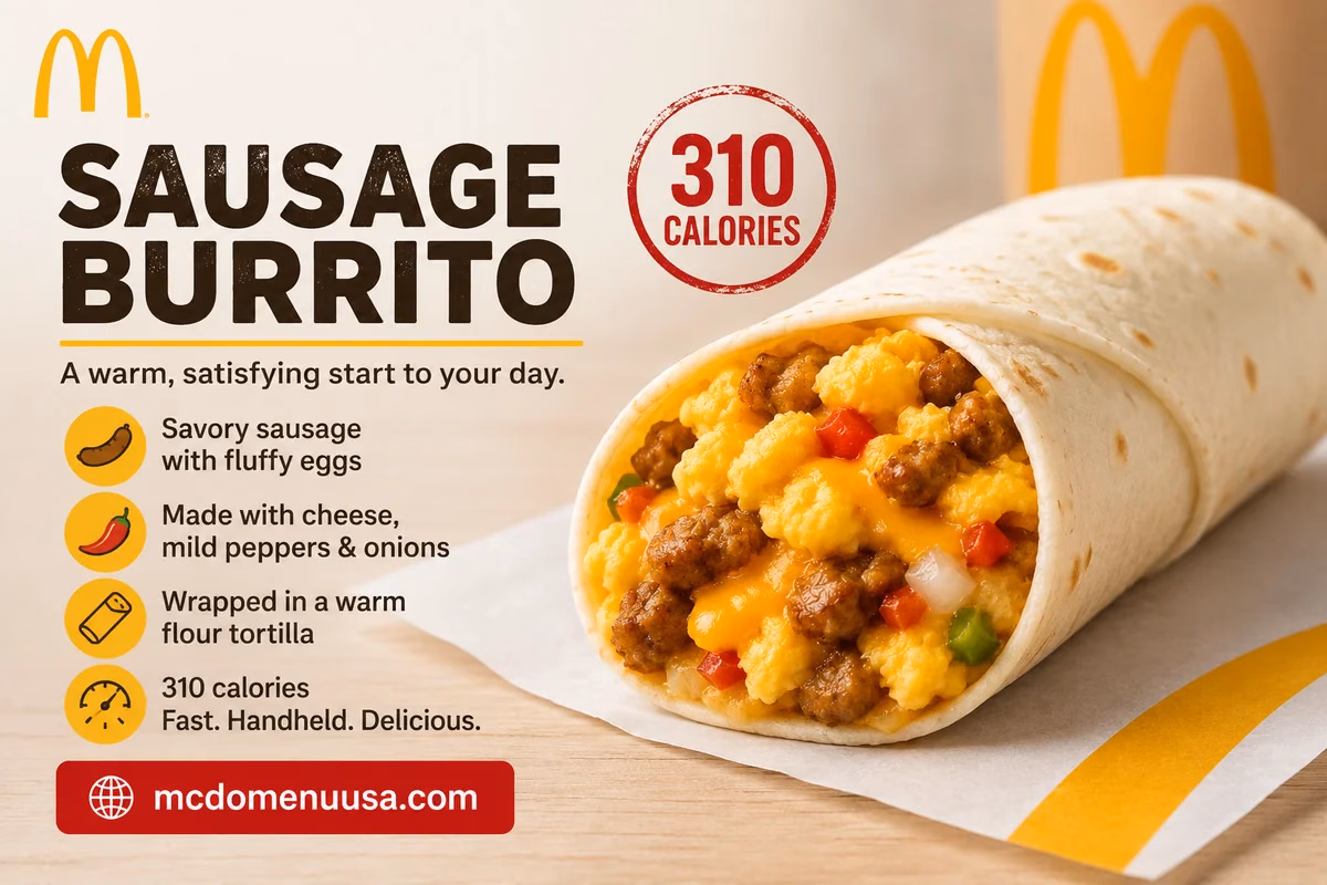 McDonald's Sausage Burrito ingredient graphic