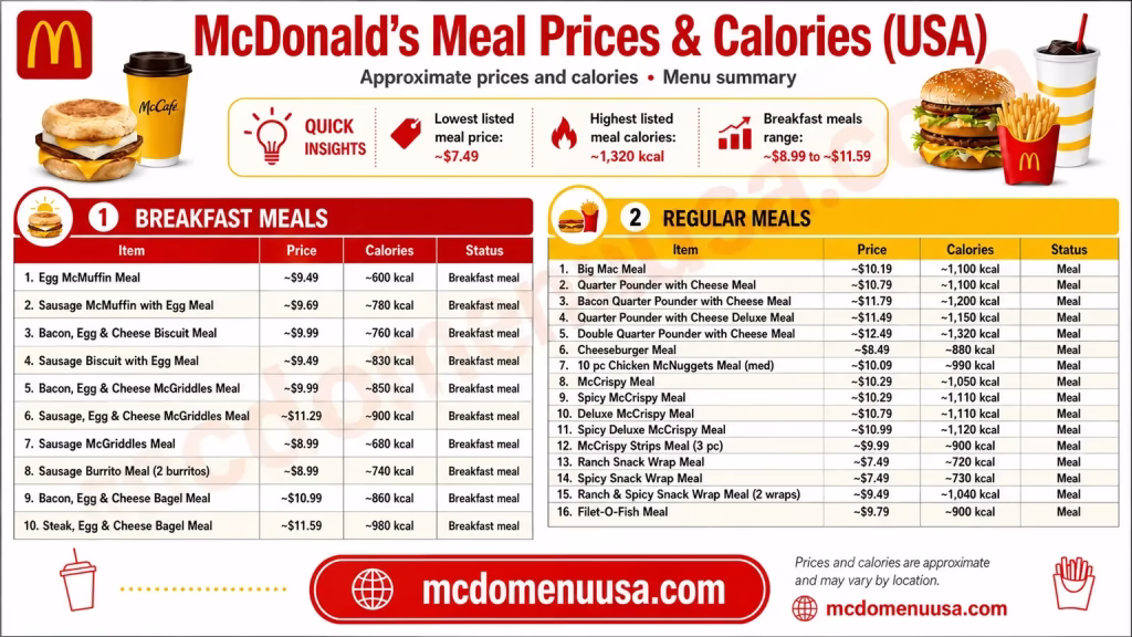 McDonald's Menu With Prices and Calories: Are You Overpaying? 2 meal-prices-mcdonald