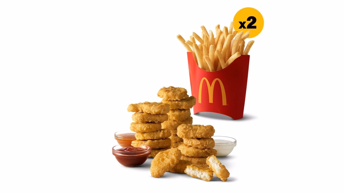 McDonald's Chicken & Fish Menu Prices USA 12 McDonald's 20 pc. Chicken McNuggets & 2 Medium Fries