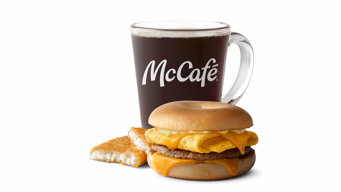 McDonald's Sausage Egg Cheese Bagel Meal