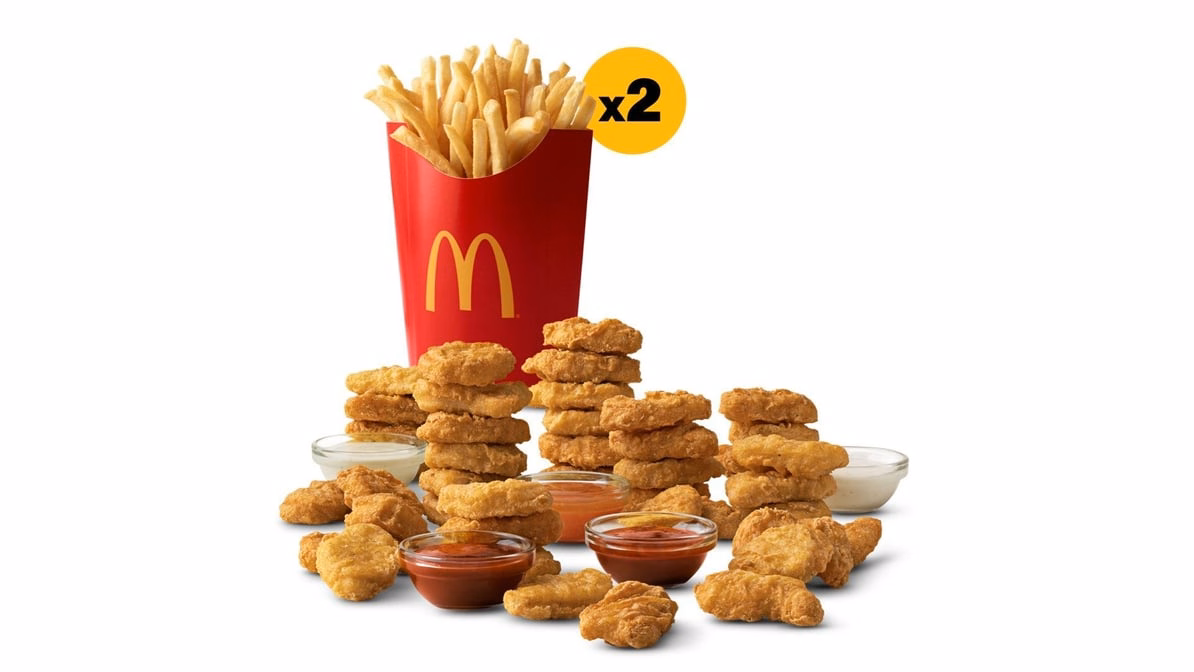 40 pc. Chicken McNuggets & 2 Large Fries — McDonald’s product photo from the linked DoorDash menu