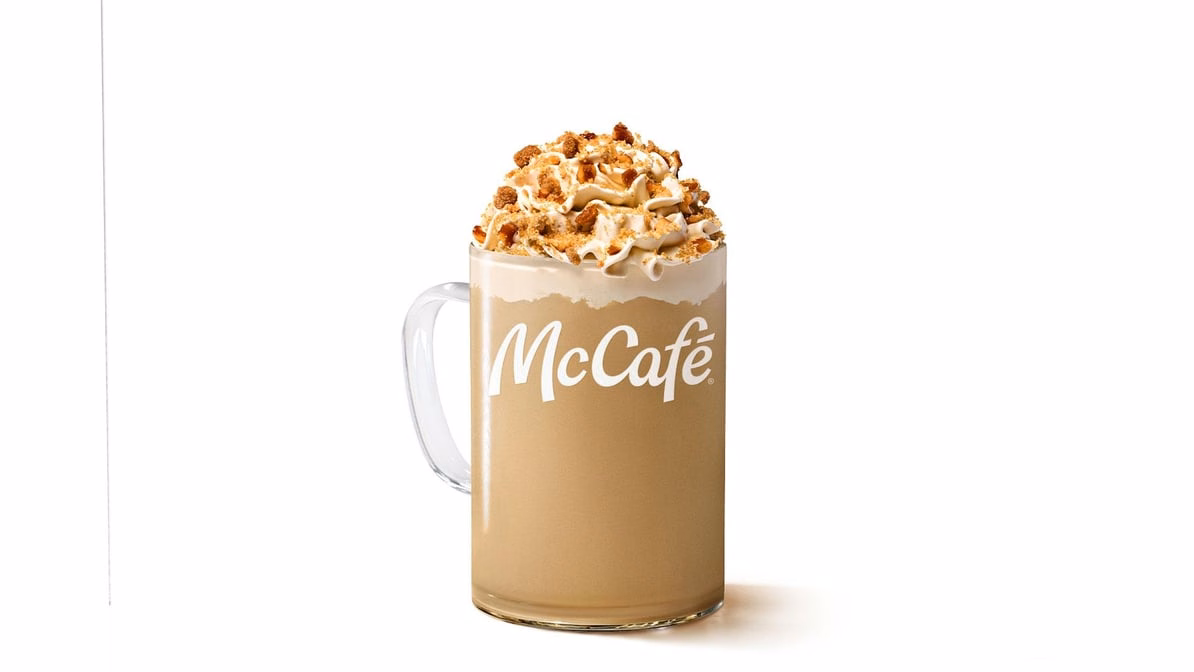 Caramel Apple Pie Latte — McDonald’s product photo from the linked DoorDash menu