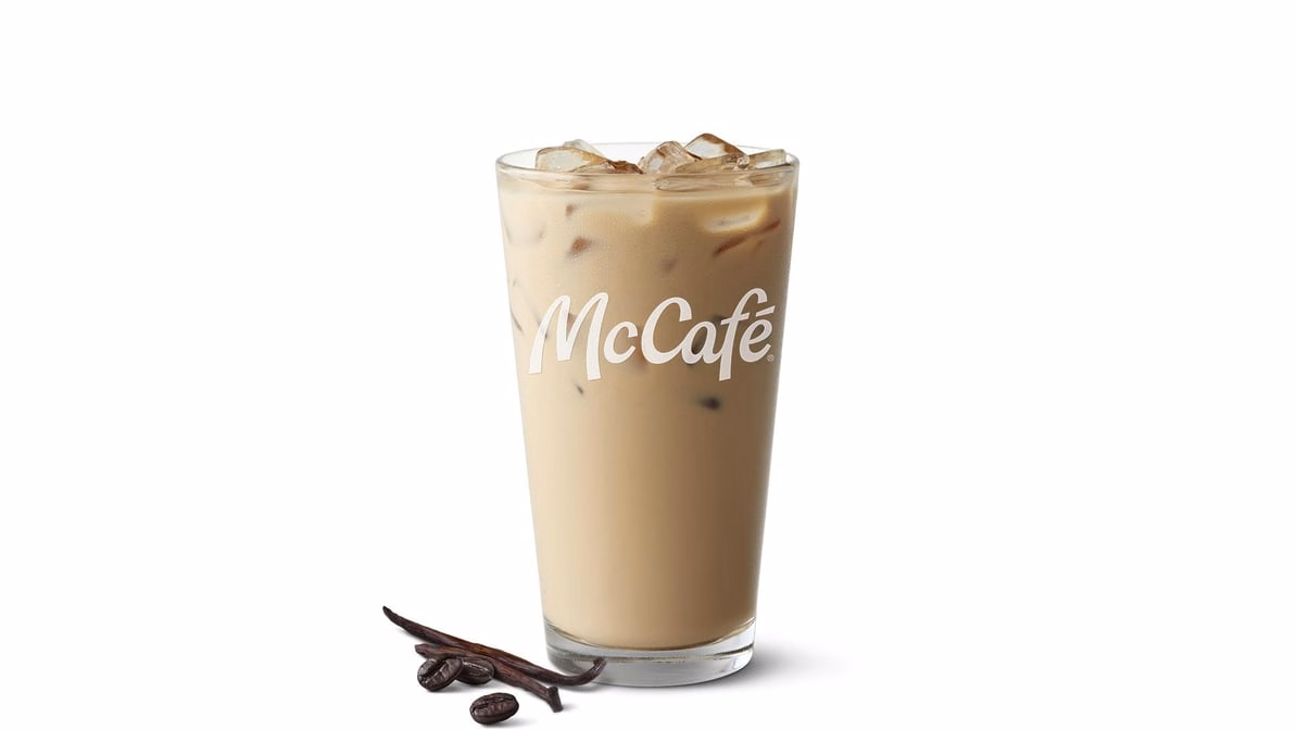 Iced Sugar Free Vanilla Latte — McDonald’s product photo from the linked DoorDash menu