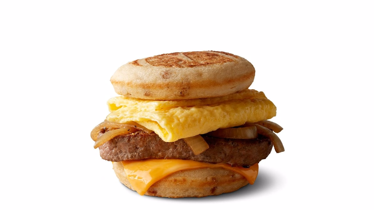Steak, Egg & Cheese McGriddles — McDonald’s product photo from the linked DoorDash menu